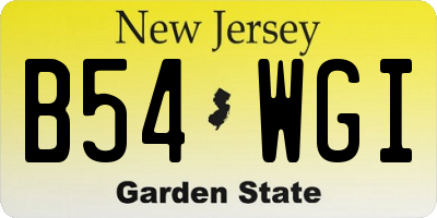 NJ license plate B54WGI