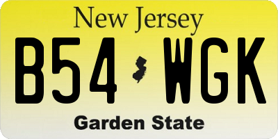 NJ license plate B54WGK