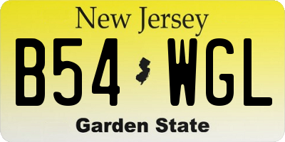 NJ license plate B54WGL