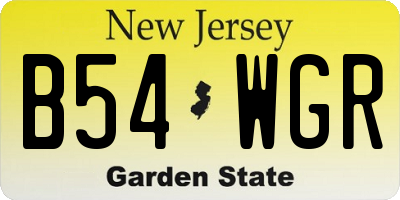 NJ license plate B54WGR