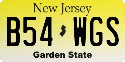 NJ license plate B54WGS