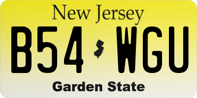 NJ license plate B54WGU