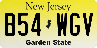 NJ license plate B54WGV