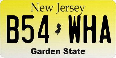 NJ license plate B54WHA
