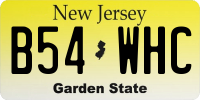 NJ license plate B54WHC