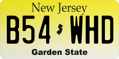 NJ license plate B54WHD