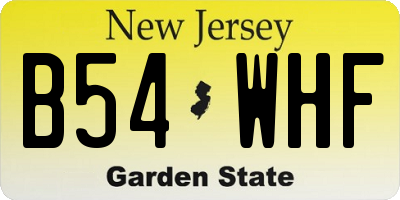 NJ license plate B54WHF