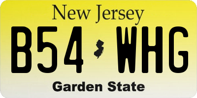 NJ license plate B54WHG