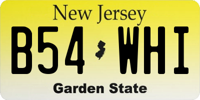 NJ license plate B54WHI