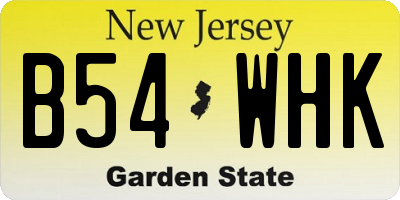 NJ license plate B54WHK