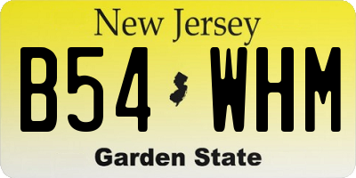 NJ license plate B54WHM