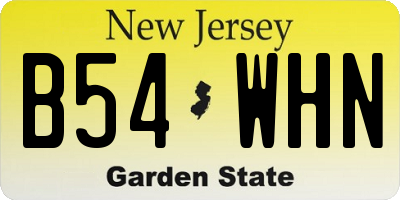 NJ license plate B54WHN
