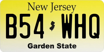 NJ license plate B54WHQ