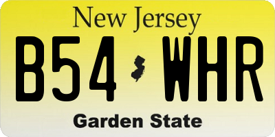 NJ license plate B54WHR