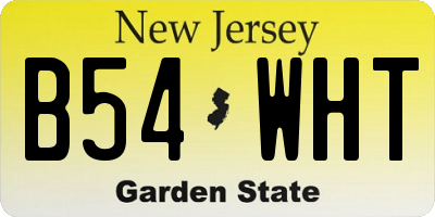 NJ license plate B54WHT