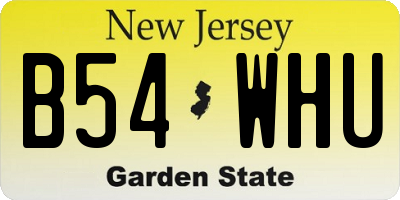 NJ license plate B54WHU