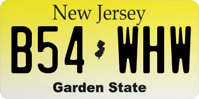 NJ license plate B54WHW
