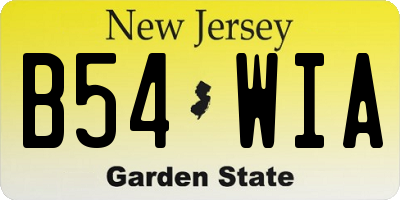 NJ license plate B54WIA