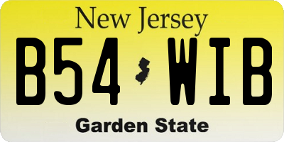 NJ license plate B54WIB