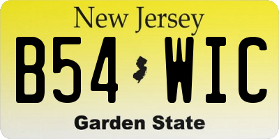 NJ license plate B54WIC