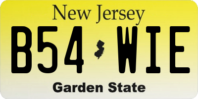 NJ license plate B54WIE