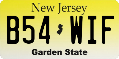 NJ license plate B54WIF