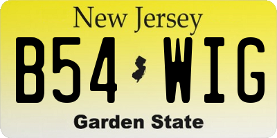 NJ license plate B54WIG