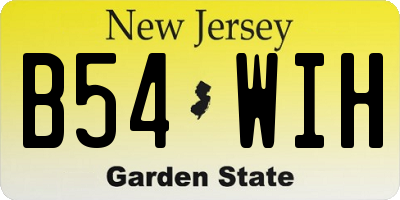NJ license plate B54WIH