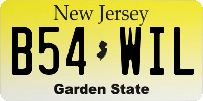 NJ license plate B54WIL