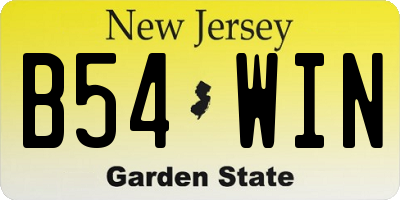 NJ license plate B54WIN