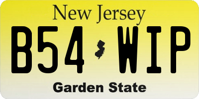 NJ license plate B54WIP