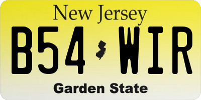 NJ license plate B54WIR