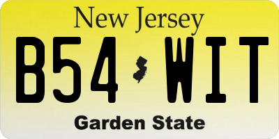 NJ license plate B54WIT