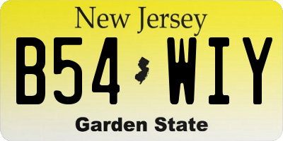 NJ license plate B54WIY
