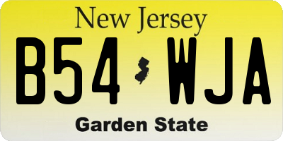 NJ license plate B54WJA