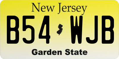 NJ license plate B54WJB