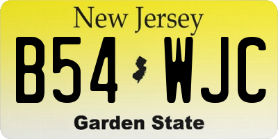 NJ license plate B54WJC
