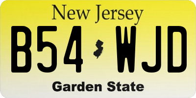 NJ license plate B54WJD