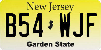 NJ license plate B54WJF