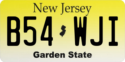 NJ license plate B54WJI