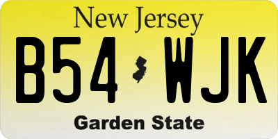 NJ license plate B54WJK
