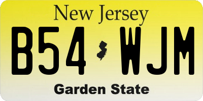 NJ license plate B54WJM