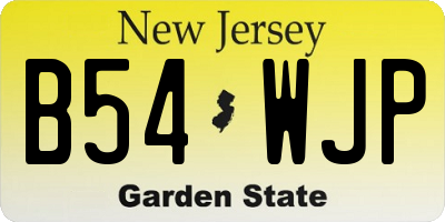 NJ license plate B54WJP