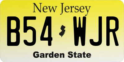 NJ license plate B54WJR
