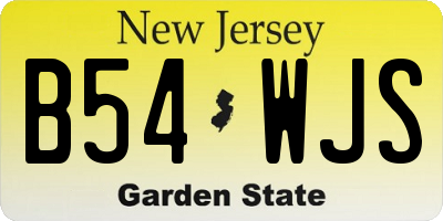 NJ license plate B54WJS