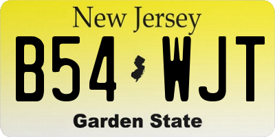 NJ license plate B54WJT