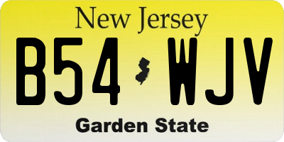 NJ license plate B54WJV