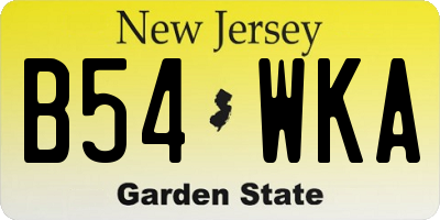 NJ license plate B54WKA
