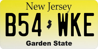 NJ license plate B54WKE