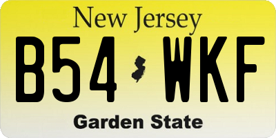NJ license plate B54WKF